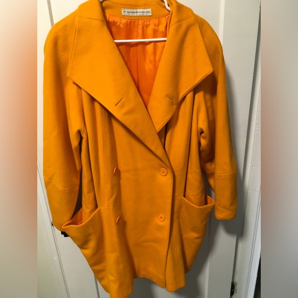 Saks Fifth Avenue Bold Orange Pea Coat